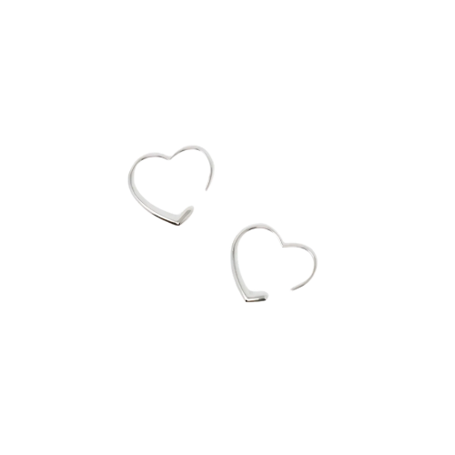 Heart Hook Hoop Earrings Gold