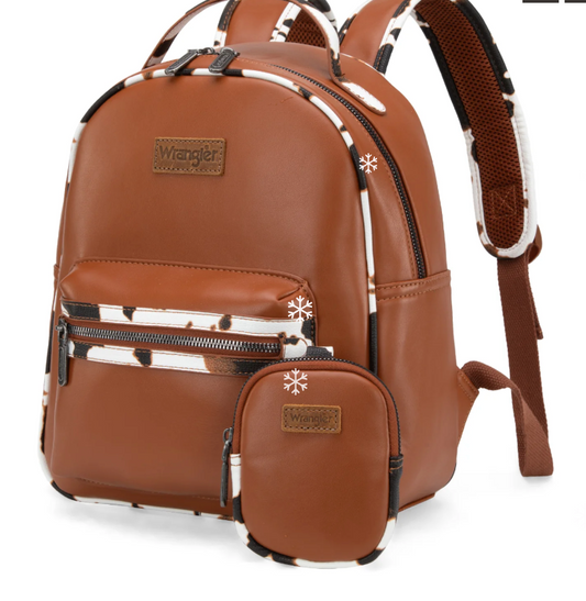 Wangler cow print backpack