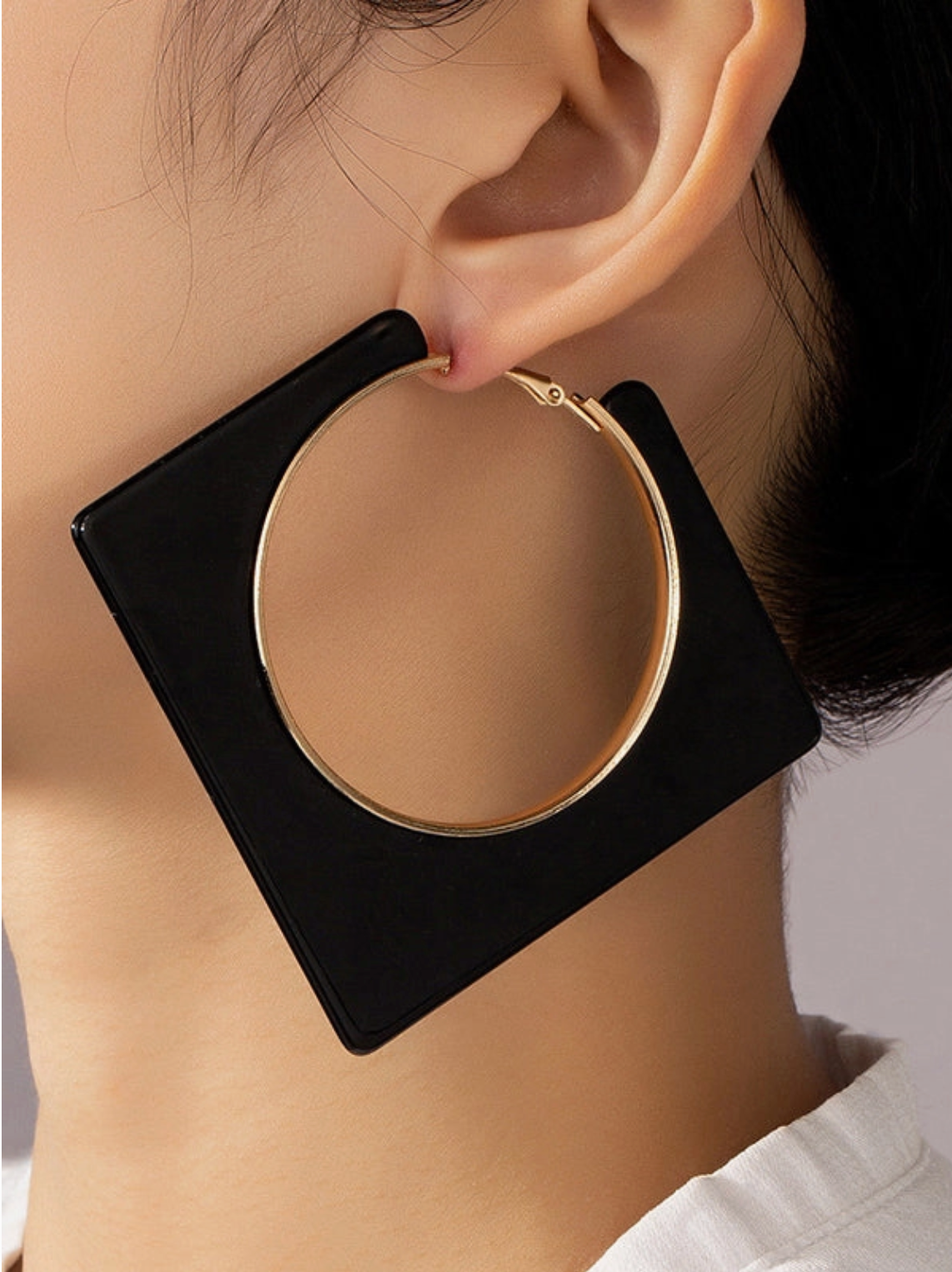 Geometric Hollow Drop Earrings